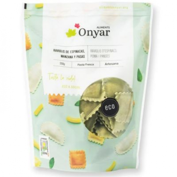 Ravioli espinac, poma i pansa - bossa 250 gr